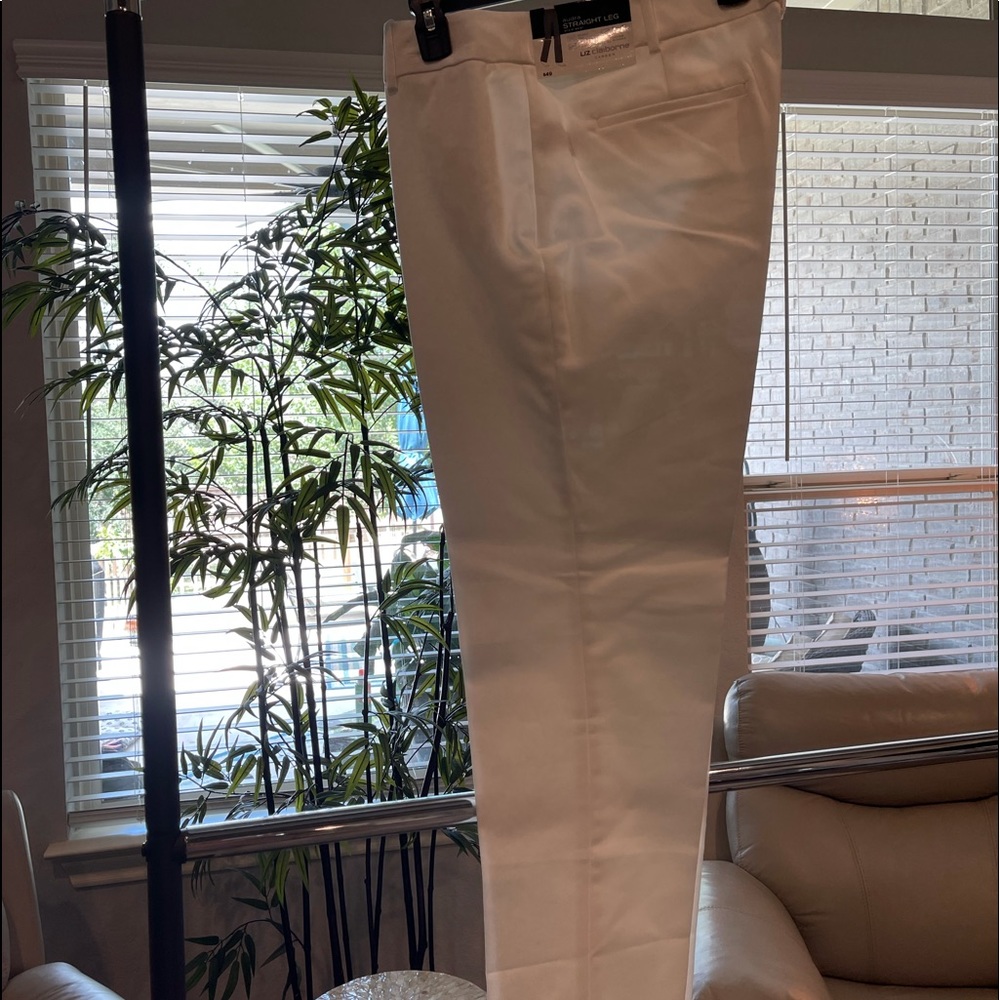 Liz Claiborne straight leg slacks, white